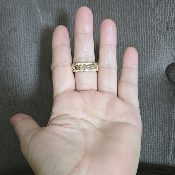 Neo Relique Gold💛 Double✌️ Band Ring💍 with Symbols - NIB - Picture 10 of 16